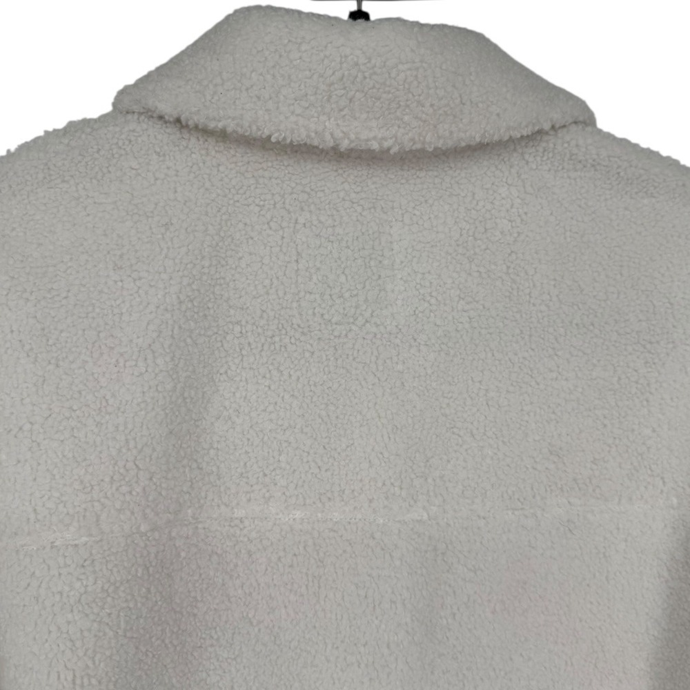 Abercrombie Fitch Women's Sherpa Fleece Shirt Jacket Shacket Cream Size Small - Picture 7 of 13